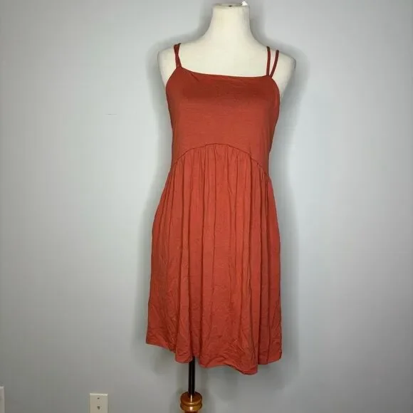Old Navy- Red Fit & Flare Cross-Back Mini Cami Dress w/Pockets - Picture 1 of 4